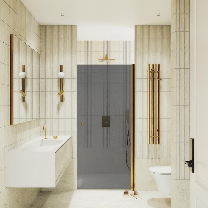 Душевая дверь Maybahglass (Майбахгласс) на монопетле 1980х900 мм, Стекло 6 мм Графит MGD-812-3