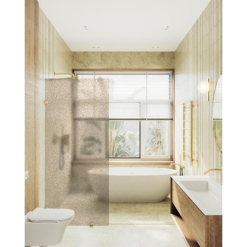 Душевая перегородка Maybahglass (Майбахгласс) коннектор стена-стекло 1950х790 мм, Стекло 8 мм Бронза матовая MGD-265-3