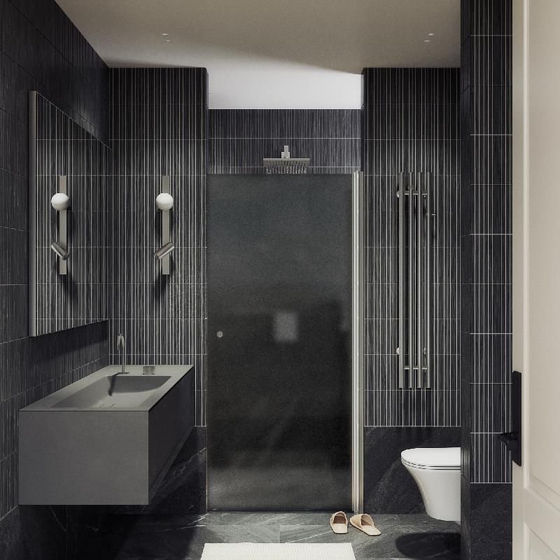 Душевая дверь Maybahglass (Майбахгласс) на монопетле 1980х900 мм, Стекло 6 мм Графит матовый MGD-813-5