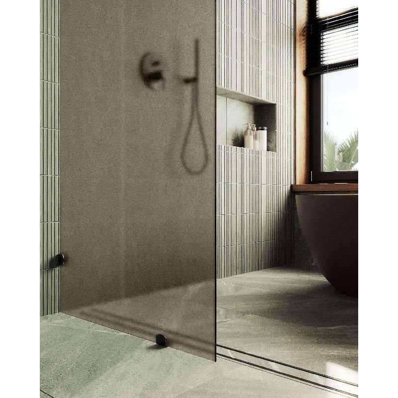 Душевая перегородка Maybahglass (Майбахгласс) коннектор стена-стекло 1950х790 мм, Стекло 8 мм Бронза матовая MGD-265-6