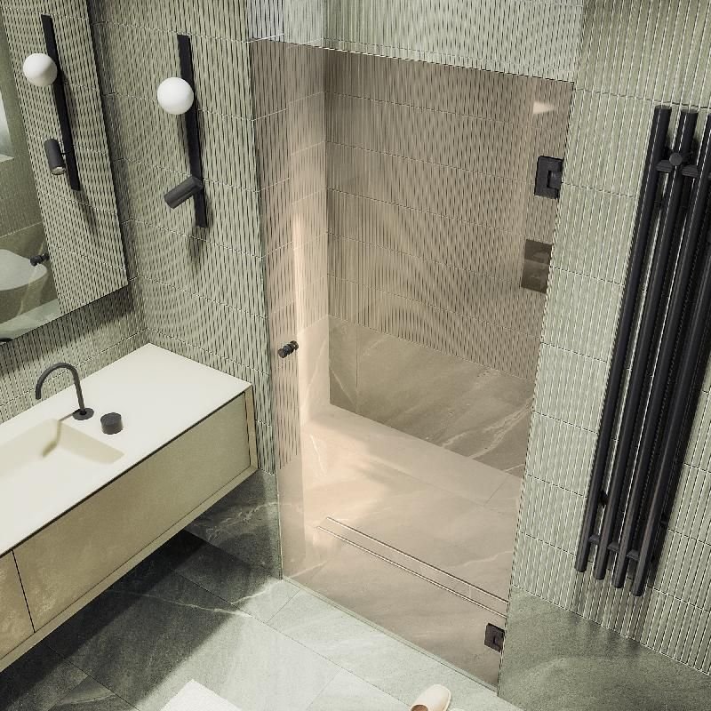 Душевая дверь Maybahglass (Майбахгласс) на петлях 1950х705 мм, Стекло 8 мм Бронза MGD-515-6