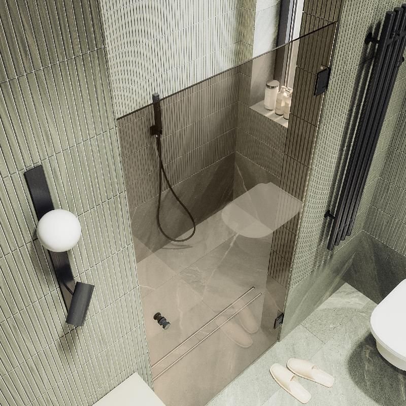 Душевая дверь Maybahglass (Майбахгласс) на петлях 1950х905 мм, Стекло 8 мм Бронза MGD-525-6