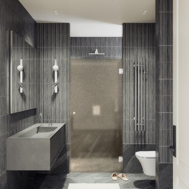 Душевая дверь Maybahglass (Майбахгласс) на петлях 1950х805 мм, Стекло 8 мм Бронза матовая MGD-521-4