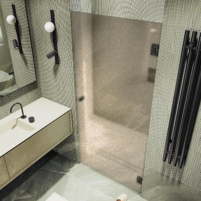 Душевая дверь Maybahglass (Майбахгласс) на петлях 1950х805 мм, Стекло 8 мм Бронза матовая MGD-521-6