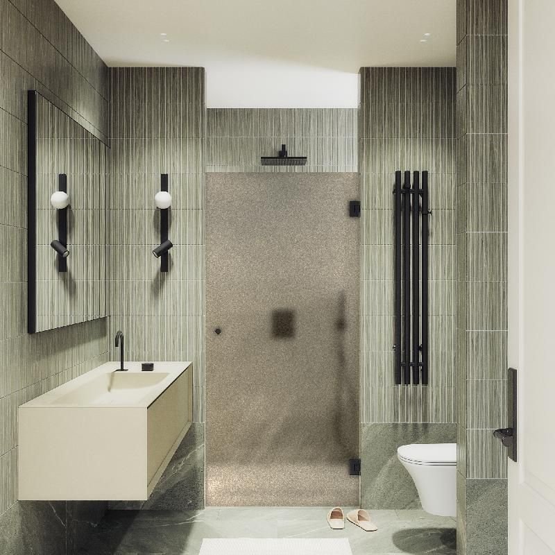 Душевая дверь Maybahglass (Майбахгласс) на петлях 1950х905 мм, Стекло 8 мм Бронза матовая MGD-526-6