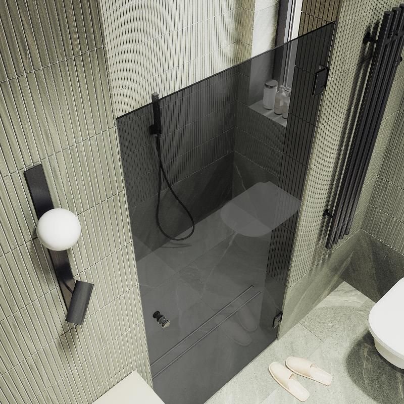 Душевая дверь Maybahglass (Майбахгласс) на петлях 1950х805 мм, Стекло 8 мм Графит MGD-523-6