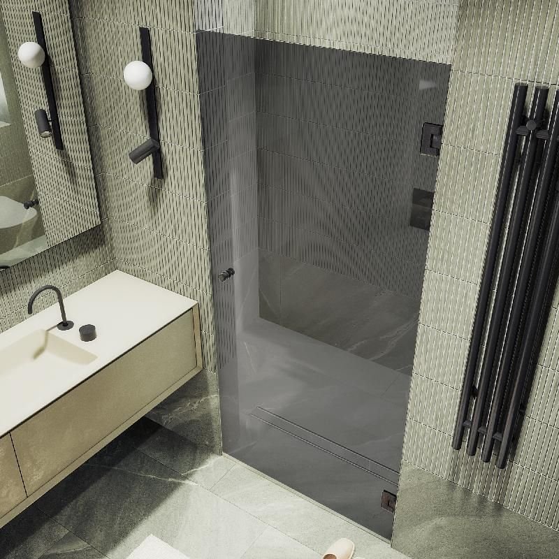 Душевая дверь Maybahglass (Майбахгласс) на петлях 1950х905 мм, Стекло 8 мм Графит MGD-529-6