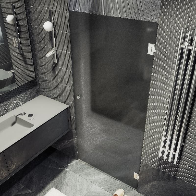 Душевая дверь Maybahglass (Майбахгласс) на петлях 1950х705 мм, Стекло 8 мм Графит матовый MGD-518-4