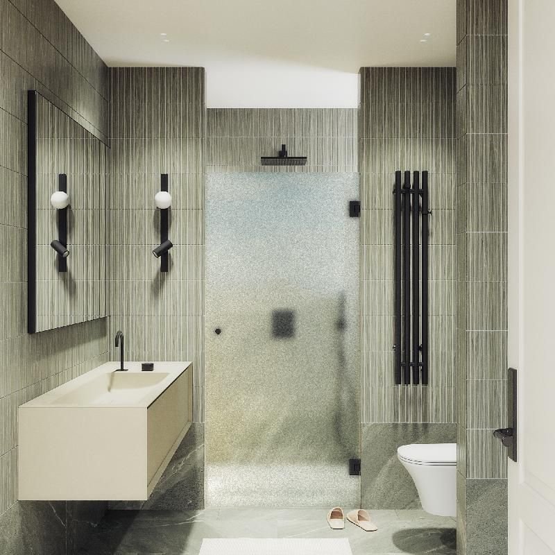 Душевая дверь Maybahglass (Майбахгласс) на петлях 1950х805 мм, Стекло 8 мм Сатин MGD-522-6