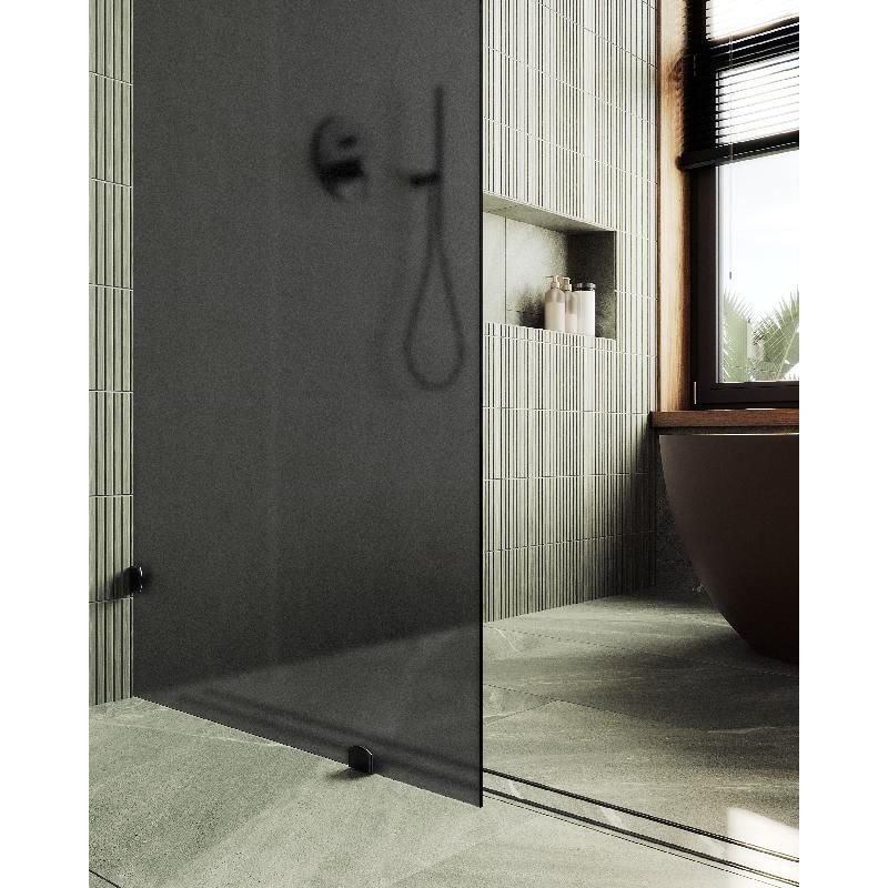 Душевая перегородка Maybahglass (Майбахгласс) коннектор стена-стекло 1950х790 мм, Стекло 8 мм Графит матовый MGD-271-6