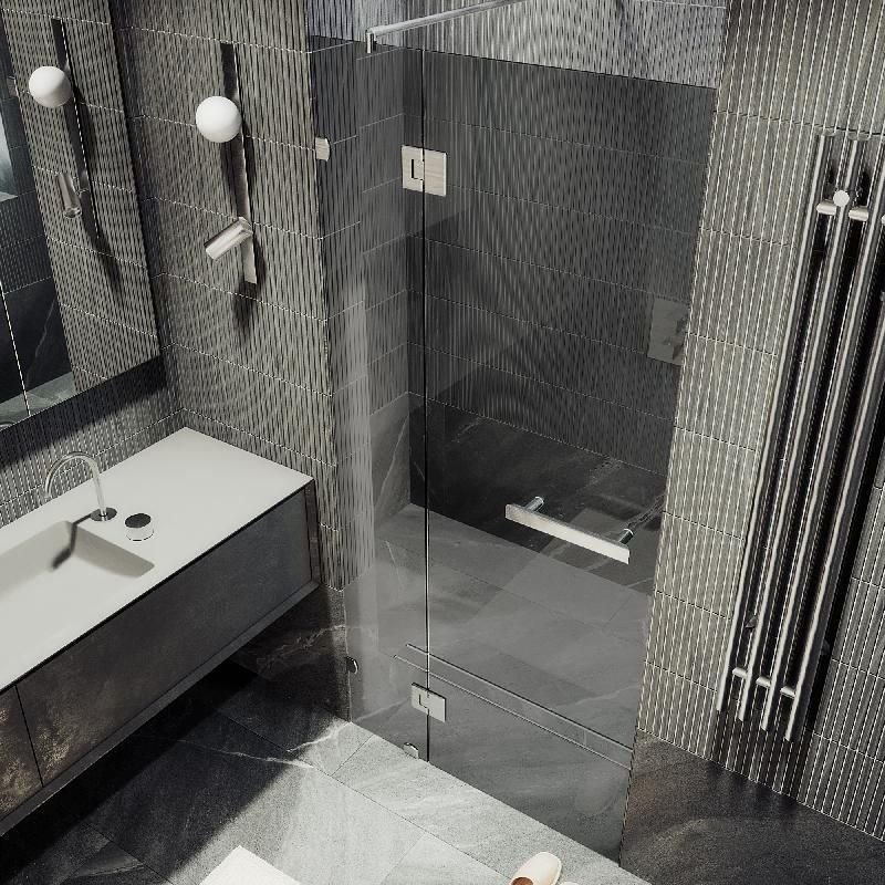 Душевая дверь Maybahglass (Майбахгласс) с добором на петлях 1950х1000 мм, Стекло 8 мм Графит MGD-505-4