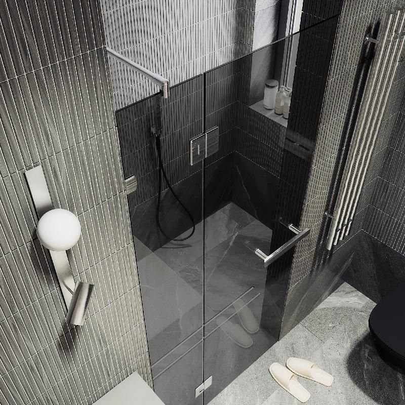 Душевая дверь Maybahglass (Майбахгласс) с добором на петлях 1950х1000 мм, Стекло 8 мм Графит MGD-505-4