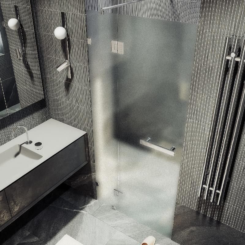 Душевая дверь Maybahglass (Майбахгласс) с добором на петлях 1950х1000 мм, Стекло 8 мм Сатин MGD-501-4