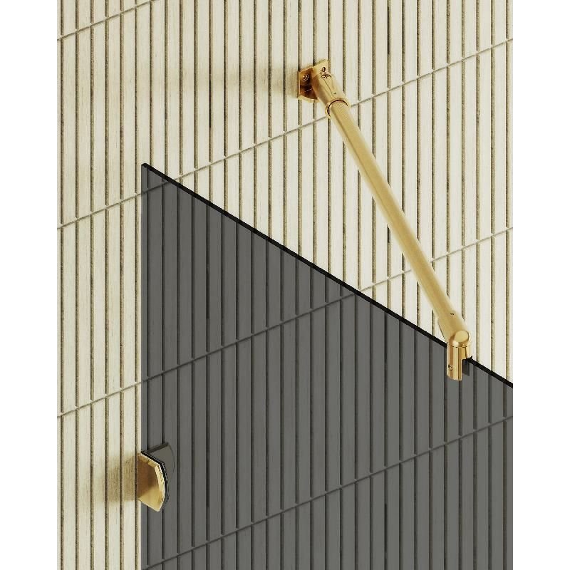 Душевая перегородка Maybahglass (Майбахгласс) коннектор стена-стекло 1950х790 мм, Стекло 8 мм Графит MGD-274-3