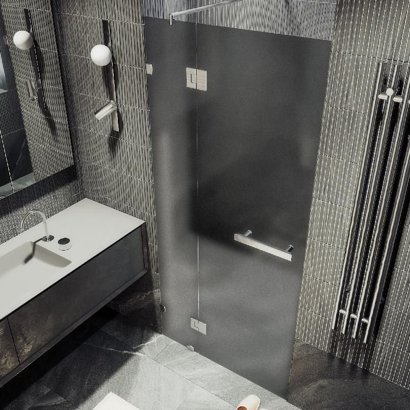 Душевая дверь Maybahglass (Майбахгласс) с добором на петлях 1950х1200 мм, Стекло 8 мм Графит матовый MGD-500-4