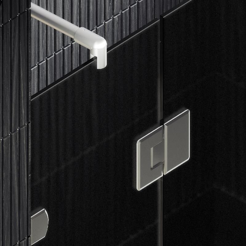 Душевая дверь Maybahglass (Майбахгласс) с добором на петлях 1950х1200 мм, Стекло 8 мм Графит матовый MGD-500-4