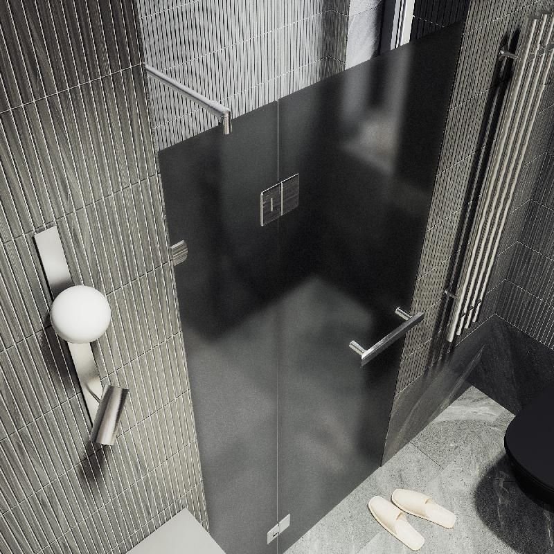 Душевая дверь Maybahglass (Майбахгласс) с добором на петлях 1950х1200 мм, Стекло 8 мм Графит матовый MGD-500-4