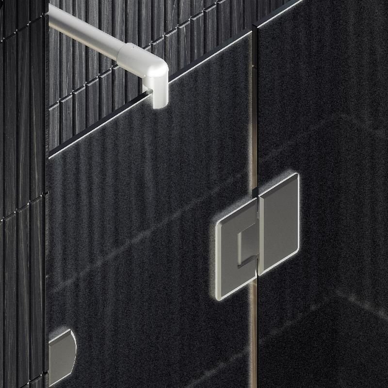 Душевая дверь Maybahglass (Майбахгласс) с добором на петлях 1950х1200 мм, Стекло 8 мм Сатин MGD-496-4