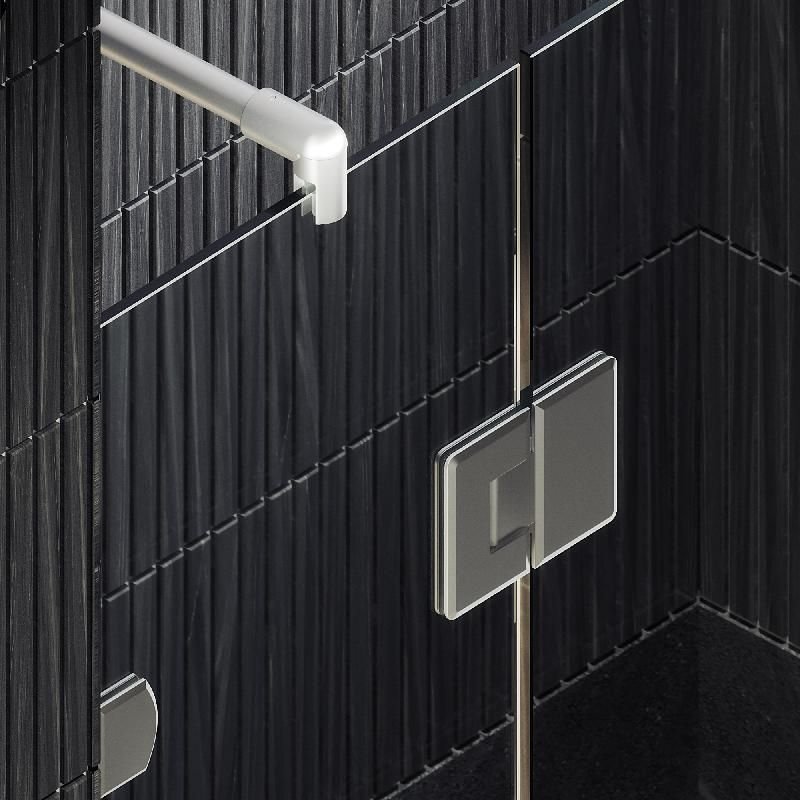 Душевая дверь Maybahglass (Майбахгласс) с добором на петлях 1950х900 мм, Стекло 8 мм Бесцветное MGD-488-4