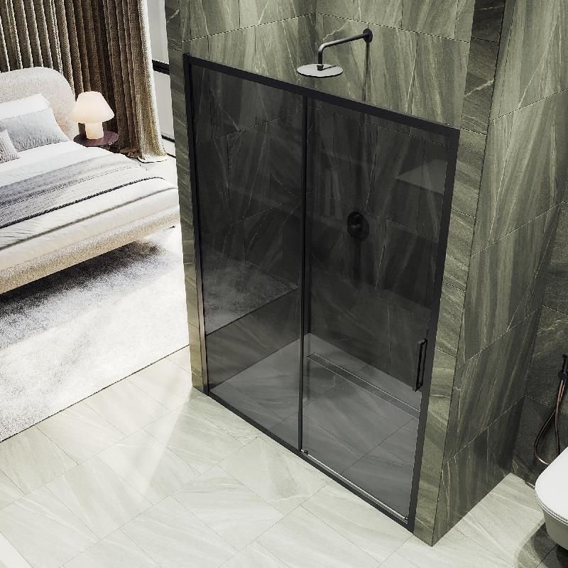 Душевая дверь Maybahglass (Майбахгласс), раздвижная,6 мм , Стекло Графит,1950х1500 мм MGD-1285-6