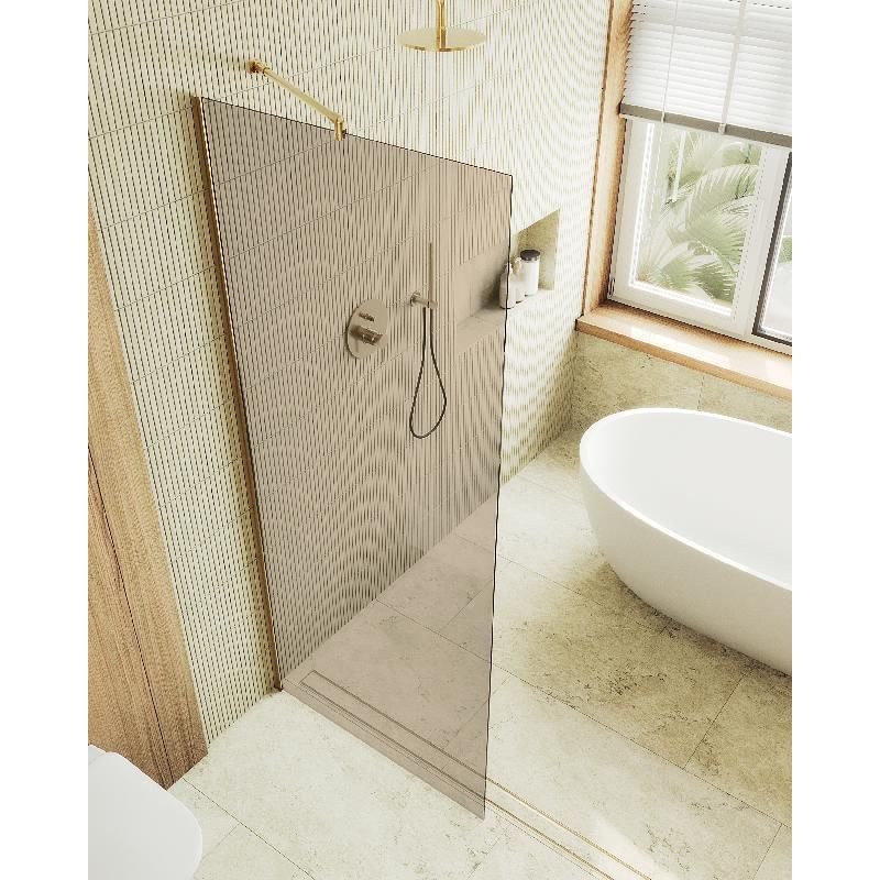 Душевая перегородка Maybahglass (Майбахгласс) в широком профиле 1950х790 мм, Стекло 8 мм Бронза MGD-696-3ш