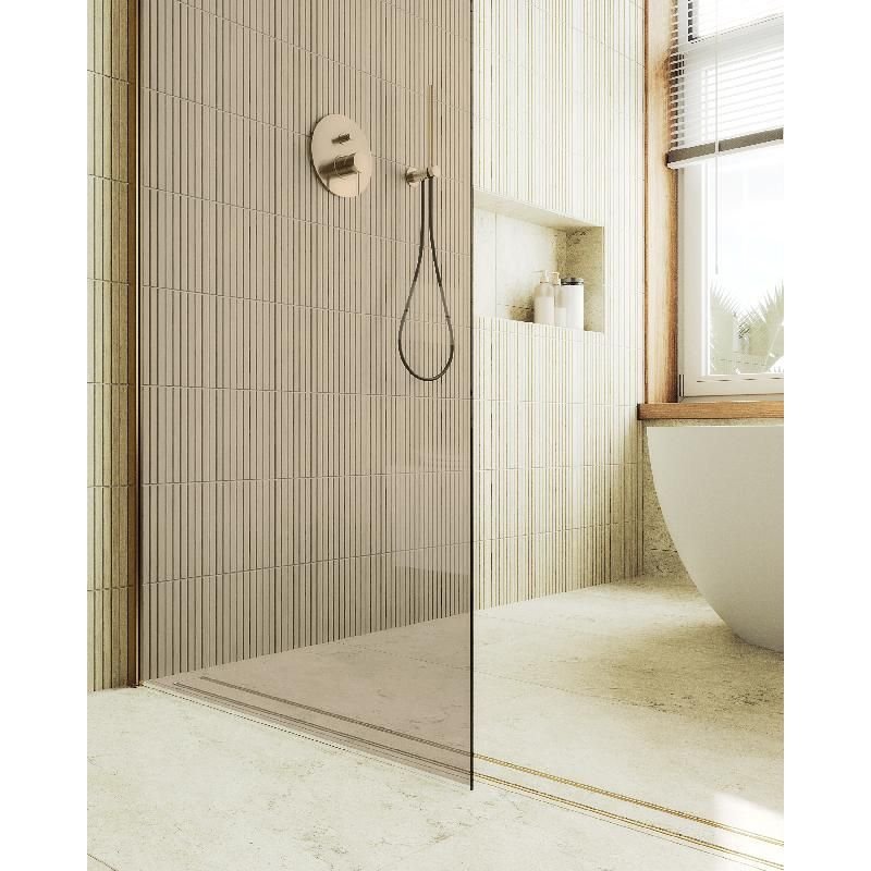 Душевая перегородка Maybahglass (Майбахгласс) в широком профиле 1950х790 мм, Стекло 8 мм Бронза MGD-696-3ш