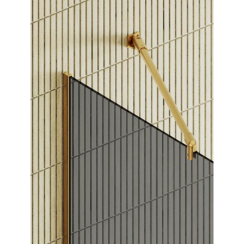 Душевая перегородка Maybahglass (Майбахгласс) в узком профиле 1950х790 мм, Стекло 8 мм Графит +Полотенцедержатель MGD-729-3у