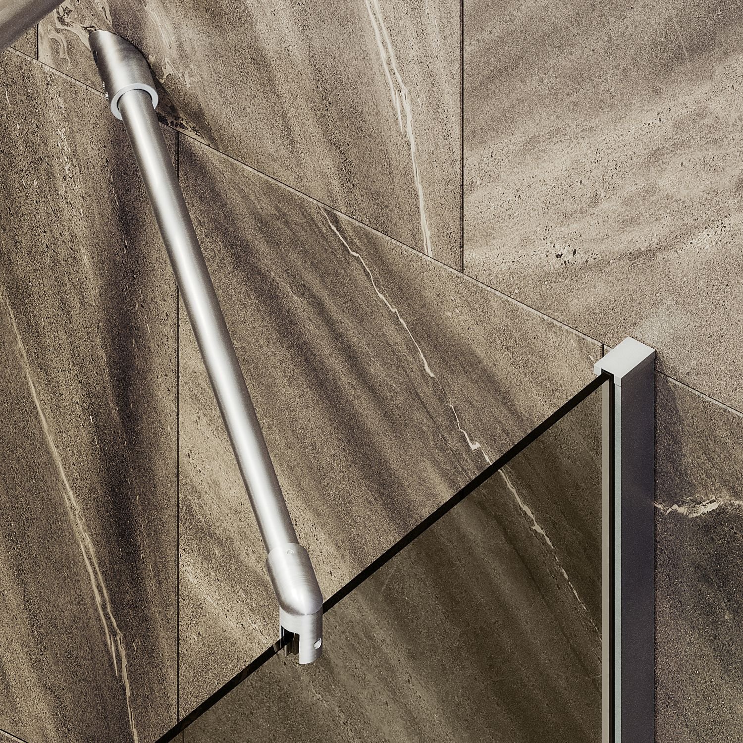 Шторка для ванны Maybahglass (Майбахгласс) в широком профиле 1400х300 мм, стекло Бронза , профиль Хром матовый MGV-250-5ш