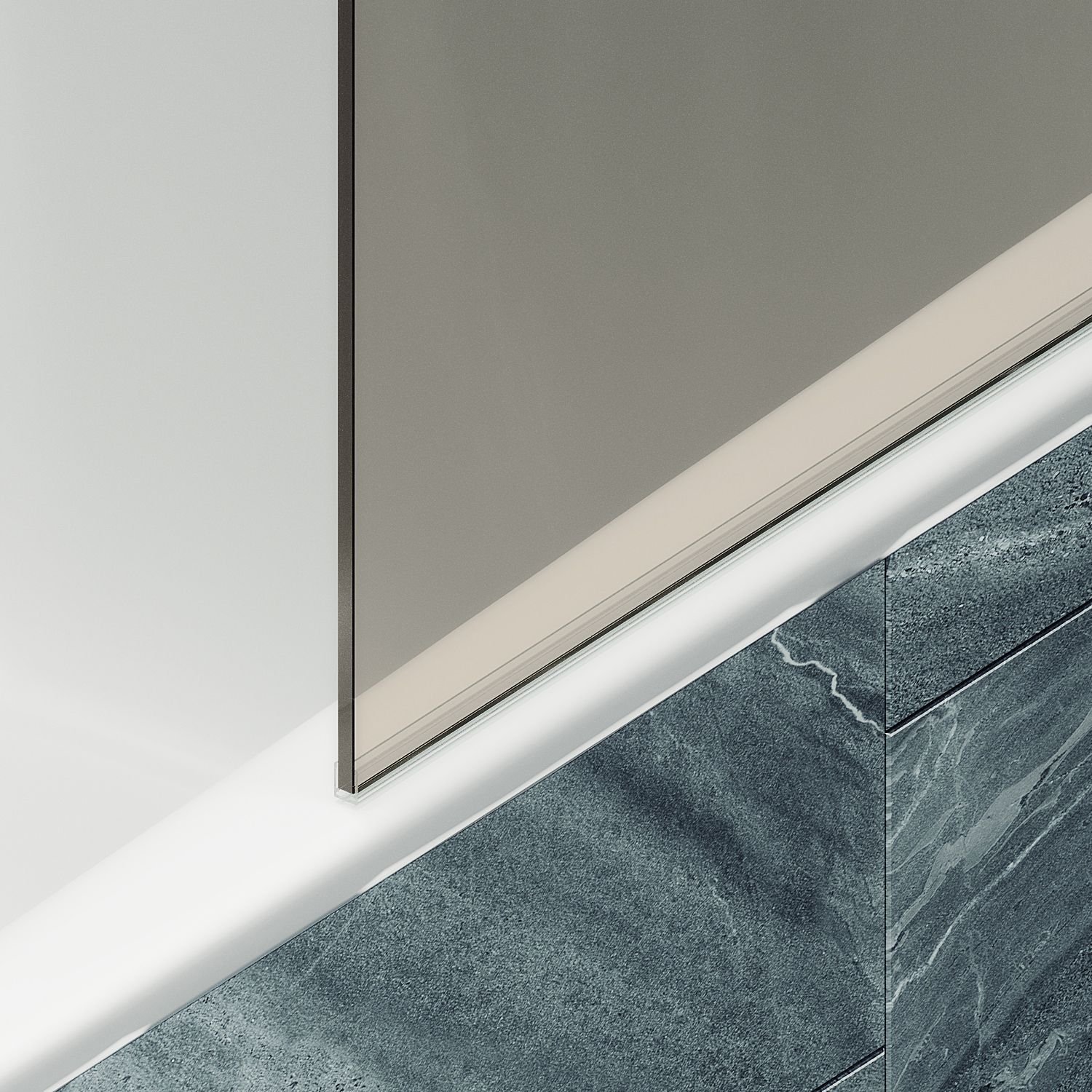 Шторка для ванны Maybahglass (Майбахгласс) в широком профиле 1400х400 мм, стекло Бронза , профиль Золото MGV-66-3ш