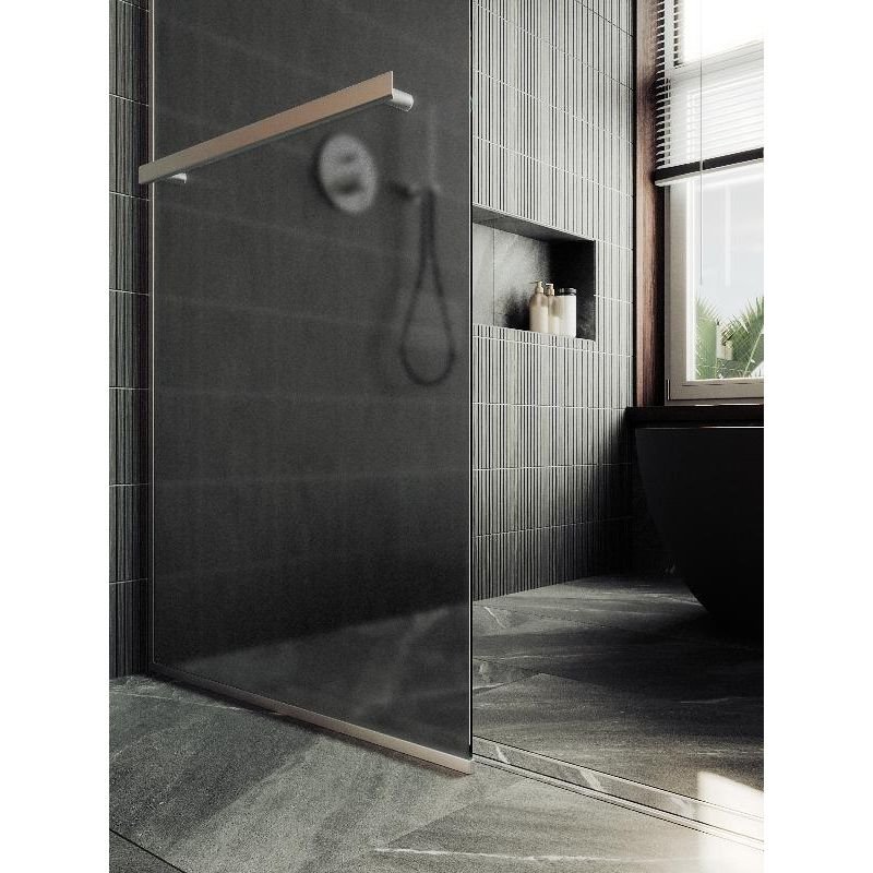 Душевая перегородка Maybahglass (Майбахгласс) в узком профиле 1950х790 мм, Стекло 8 мм Графит матовый +Полотенцедержатель MGD-730-5у
