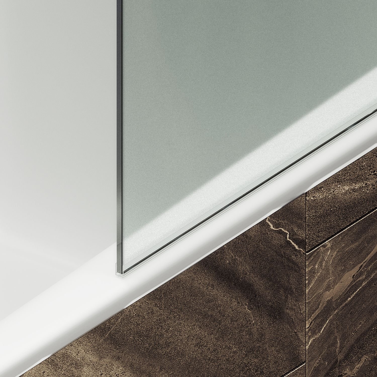 Шторка для ванны Maybahglass (Майбахгласс) в широком профиле 1400х400 мм, стекло Сатин , профиль Хром матовый MGV-90-5ш