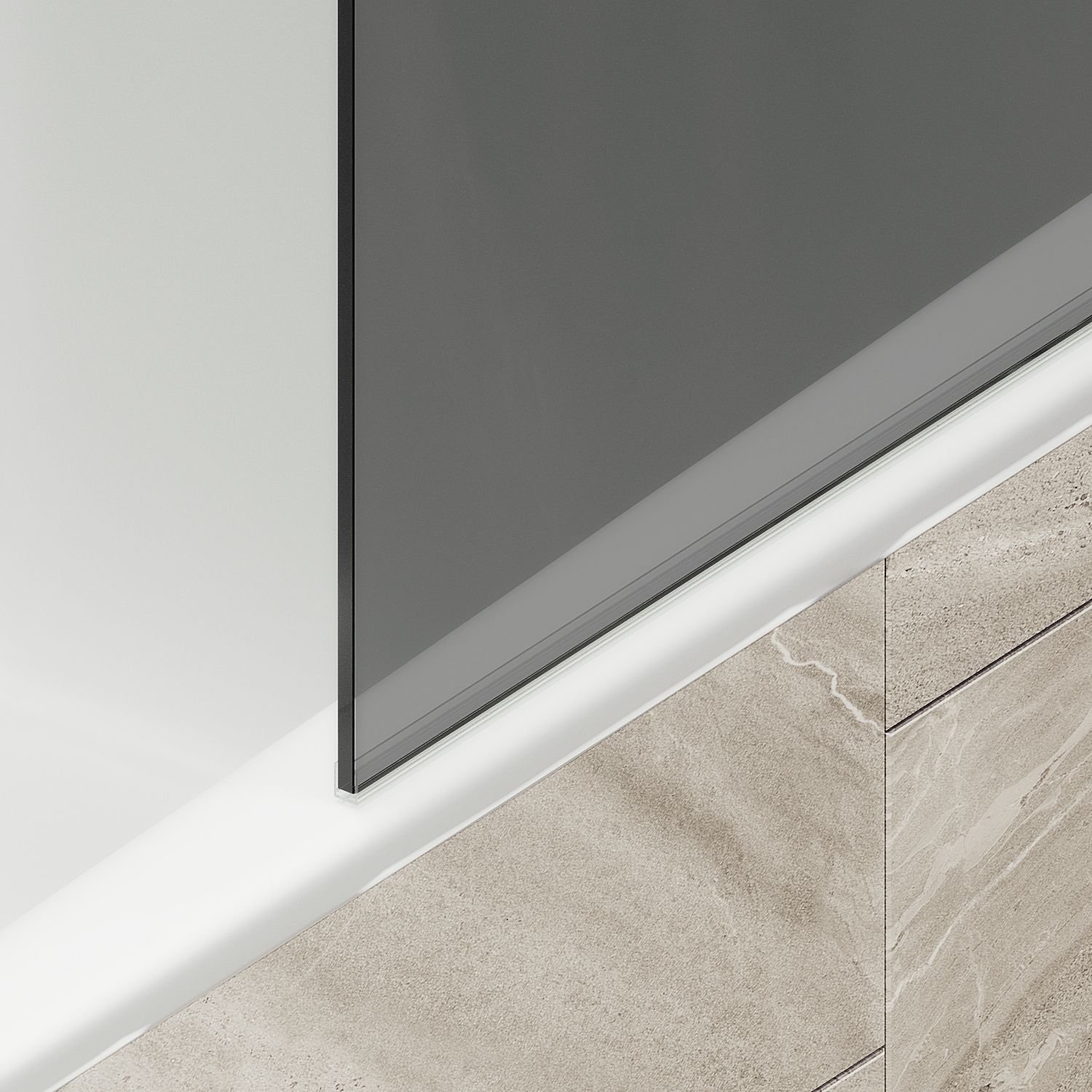 Шторка для ванны Maybahglass (Майбахгласс) в широком профиле 1400х500 мм, стекло Графит , профиль Бронза MGV-79-2ш