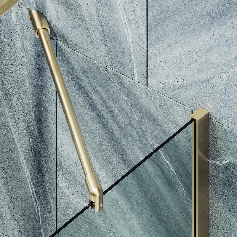 Шторка для ванны Maybahglass (Майбахгласс) в широком профиле 1400х600 мм, стекло Бронза , профиль Золото MGV-59-3ш