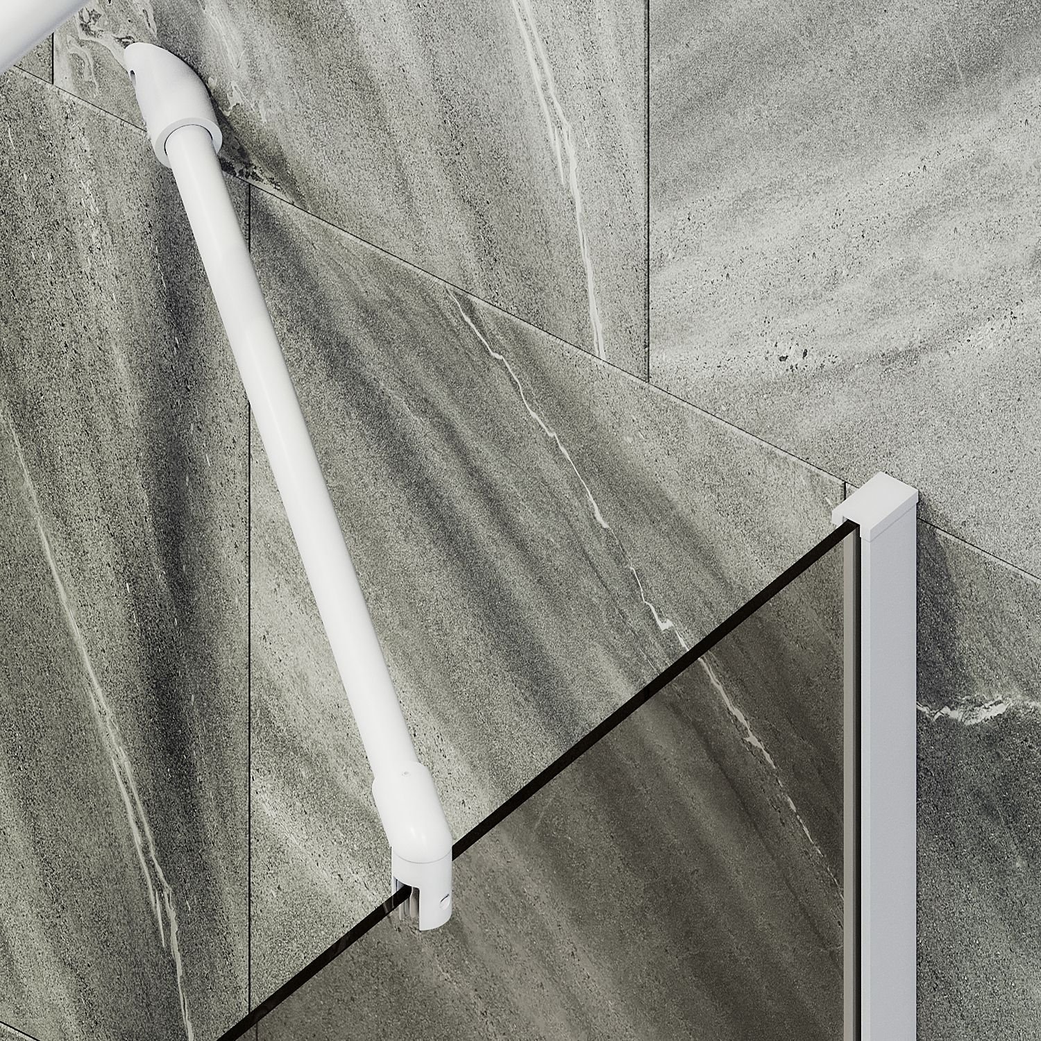 Шторка для ванны Maybahglass (Майбахгласс) в широком профиле 1400х700 мм, стекло Бронза , профиль Белый MGV-69-1ш