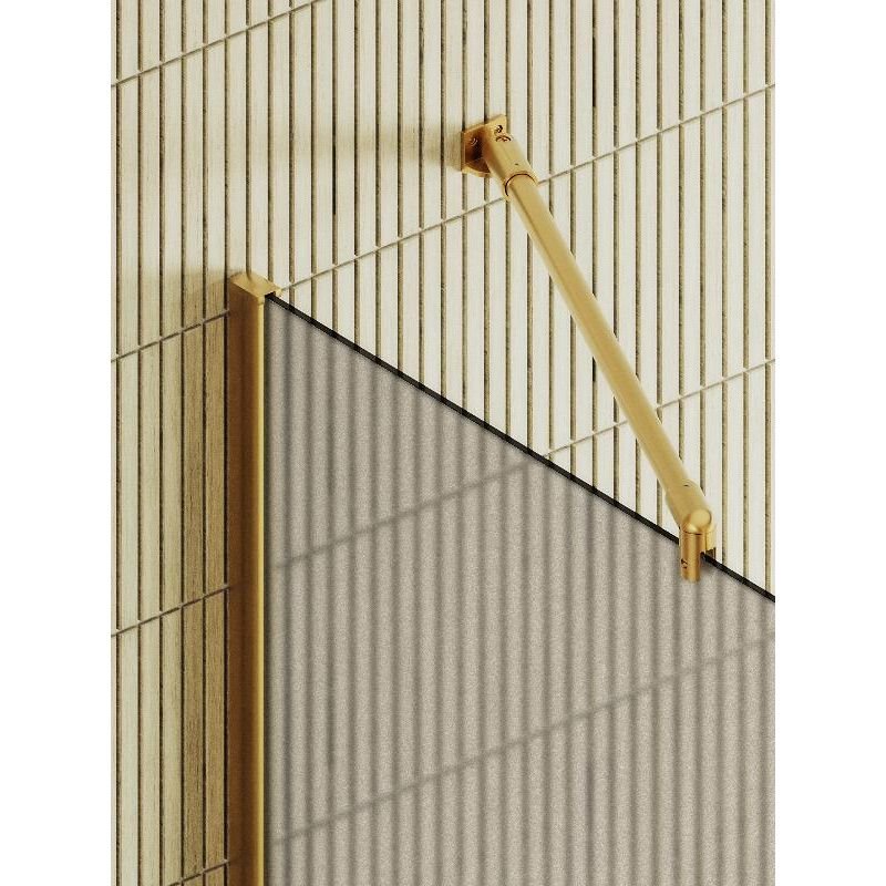 Душевая перегородка Maybahglass (Майбахгласс) в широком профиле 1950х790 мм, Стекло 8 мм Бронза матовая +Полотенцедержатель MGD-728-3ш