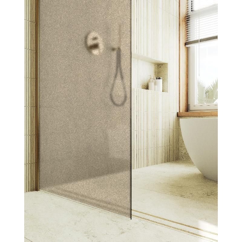 Душевая перегородка Maybahglass (Майбахгласс) в широком профиле 1950х790 мм, Стекло 8 мм Бронза матовая MGD-697-3ш