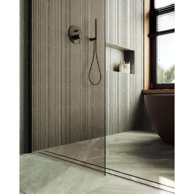 Душевая перегородка Maybahglass (Майбахгласс) в широком профиле 1950х890 мм, Стекло 8 мм Бронза MGD-691-6ш