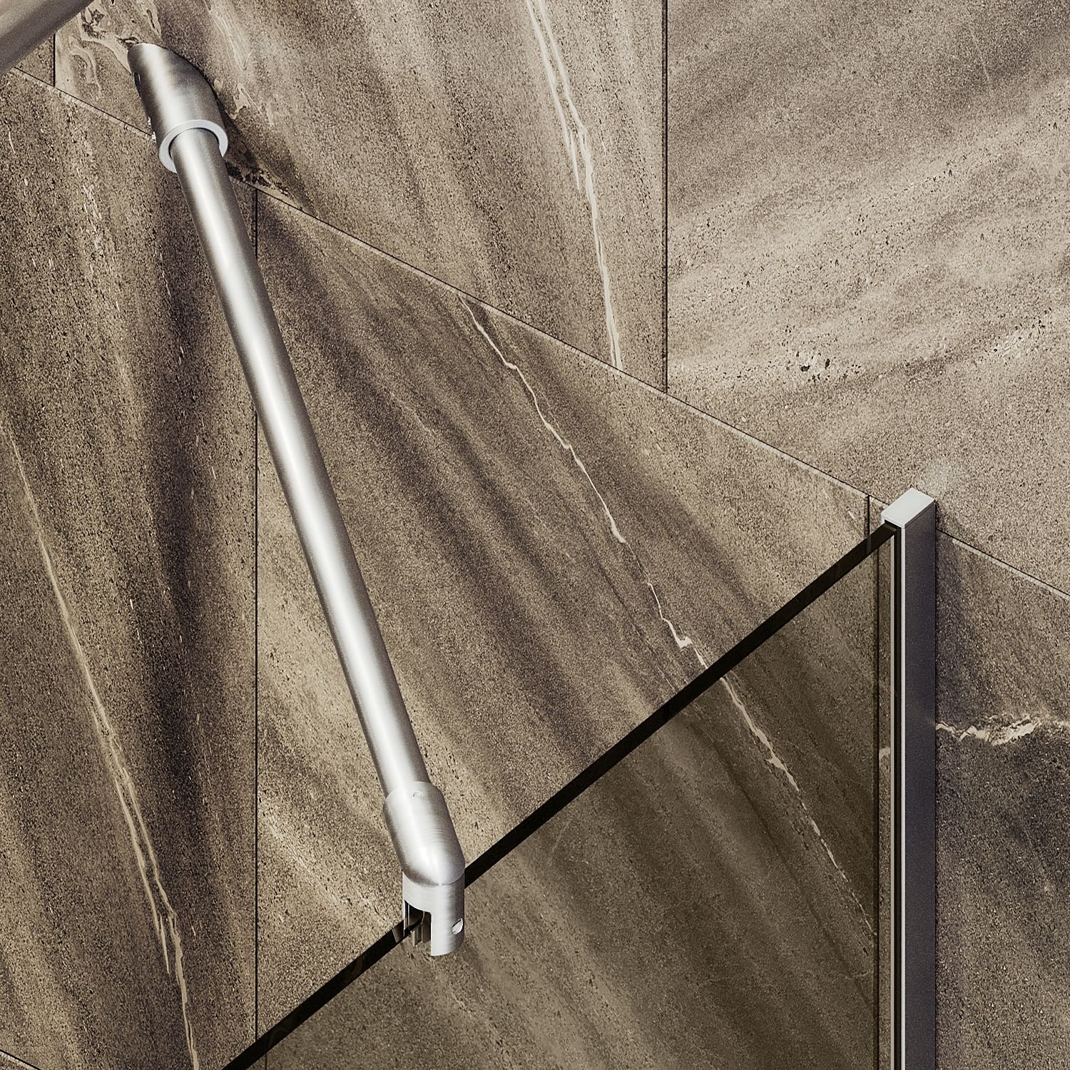 Шторка для ванны в узком профиле Maybahglass (Майбахгласс) 1400х740 мм, стекло Бронза , профиль Хром матовый MGV-151-5у