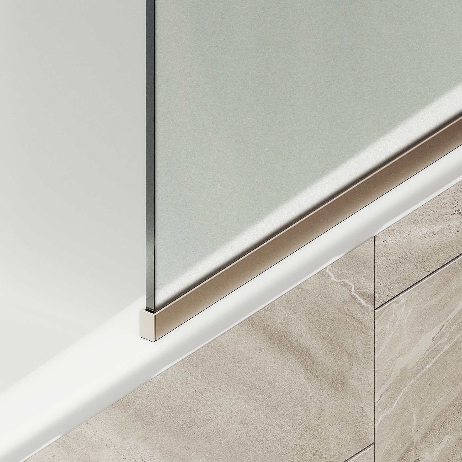 Шторка для ванны в узком профиле Maybahglass (Майбахгласс) 1400х740 мм, стекло Сатин , профиль Бронза MGV-149-2у