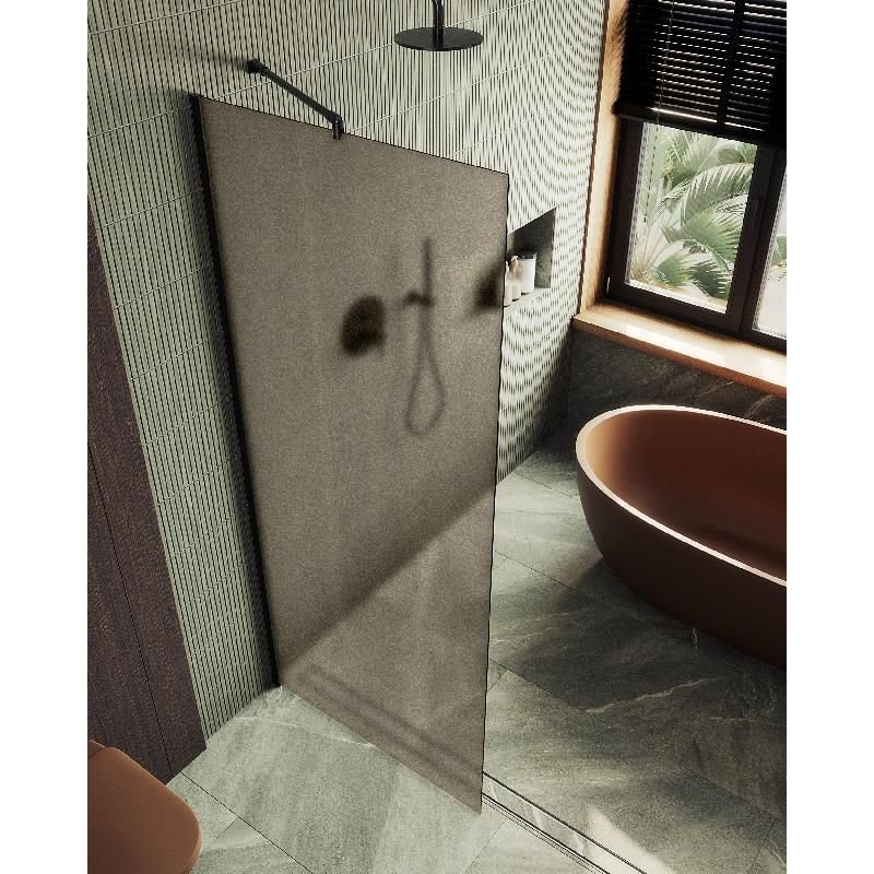 Душевая перегородка Maybahglass (Майбахгласс) в широком профиле 1950х890 мм, Стекло 8 мм Бронза матовая MGD-692-6ш