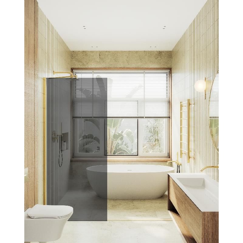 Душевая перегородка Maybahglass (Майбахгласс) в широком профиле 1950х890 мм, Стекло 8 мм Графит MGD-693-3ш