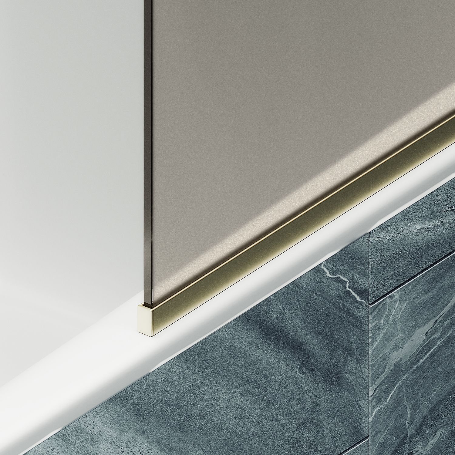 Шторка для ванны в узком профиле Maybahglass (Майбахгласс) 1400х400 мм, стекло Бронза матовая , профиль Золото MGV-72-3у