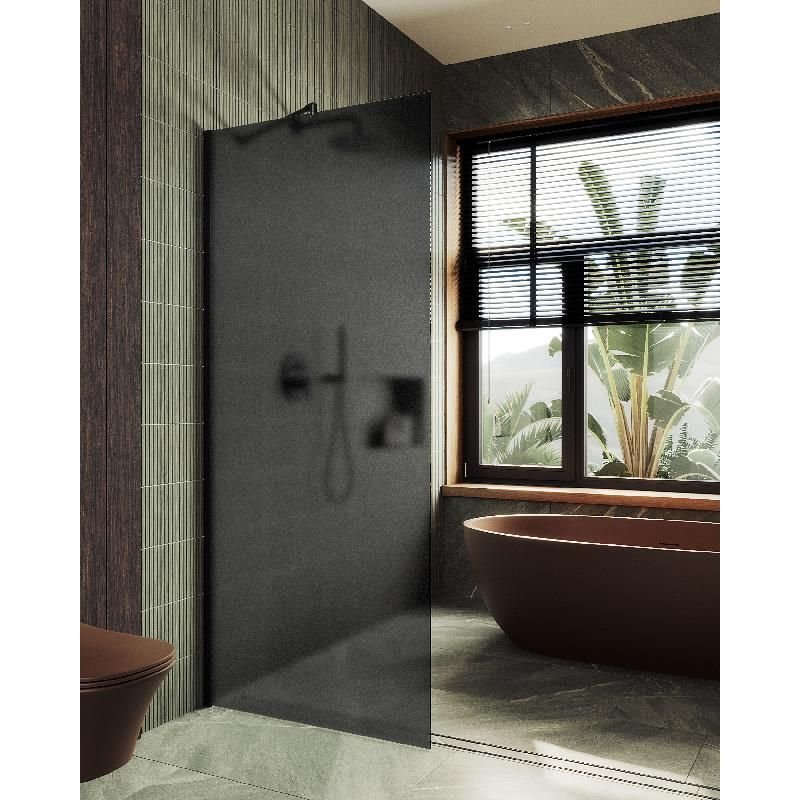 Душевая перегородка Maybahglass (Майбахгласс) в широком профиле 1950х890 мм, Стекло 8 мм Графит матовый MGD-694-6ш