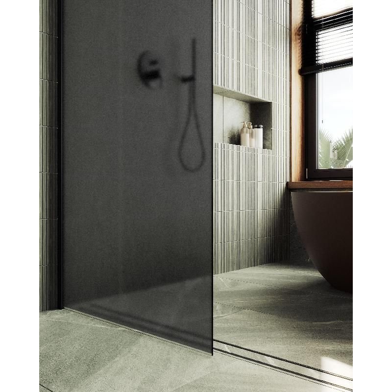 Душевая перегородка Maybahglass (Майбахгласс) в широком профиле 1950х890 мм, Стекло 8 мм Графит матовый MGD-694-6ш