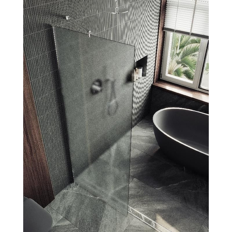 Душевая перегородка Maybahglass (Майбахгласс) в широком профиле 1950х890 мм, Стекло 8 мм Сатин MGD-690-5ш