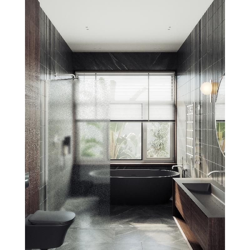 Душевая перегородка Maybahglass (Майбахгласс) в широком профиле 1950х890 мм, Стекло 8 мм Сатин MGD-690-5ш