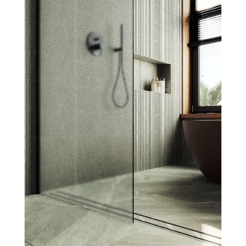 Душевая перегородка Maybahglass (Майбахгласс) в широком профиле 1950х890 мм, Стекло 8 мм Сатин MGD-690-6ш