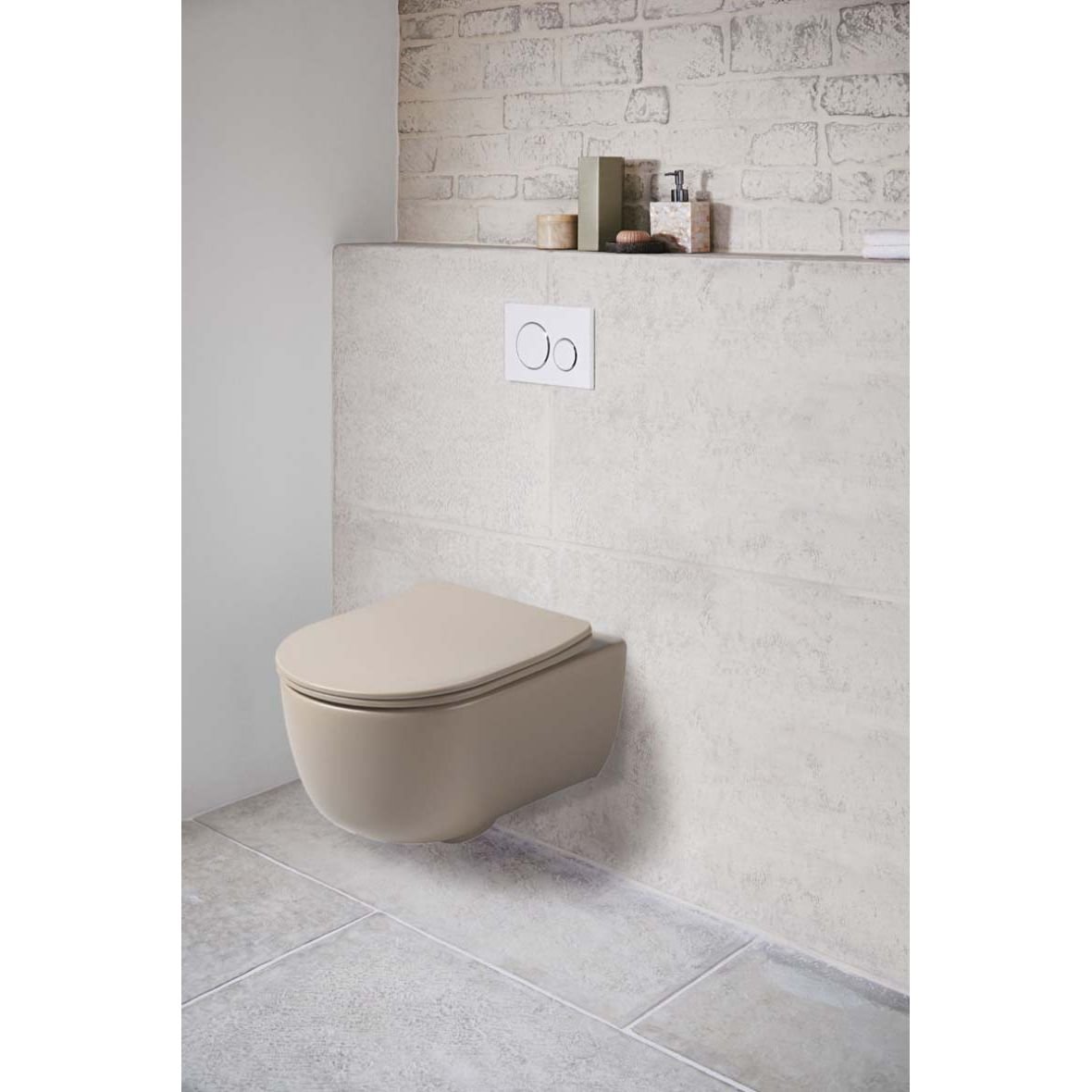 Унитаз подвесной Vincea (Винчея) Evo VT1-34SMC безободковый, цвет капучино матовый, ультратонкое soft-close сиденье