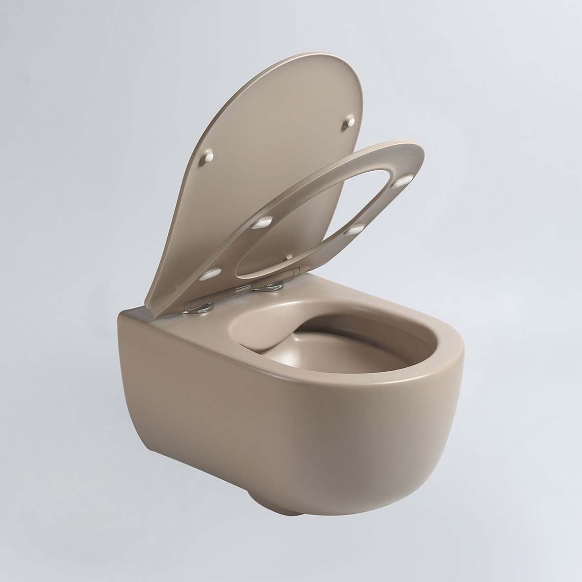 Унитаз подвесной Vincea (Винчея) Evo VT1-34SMC безободковый, цвет капучино матовый, ультратонкое soft-close сиденье