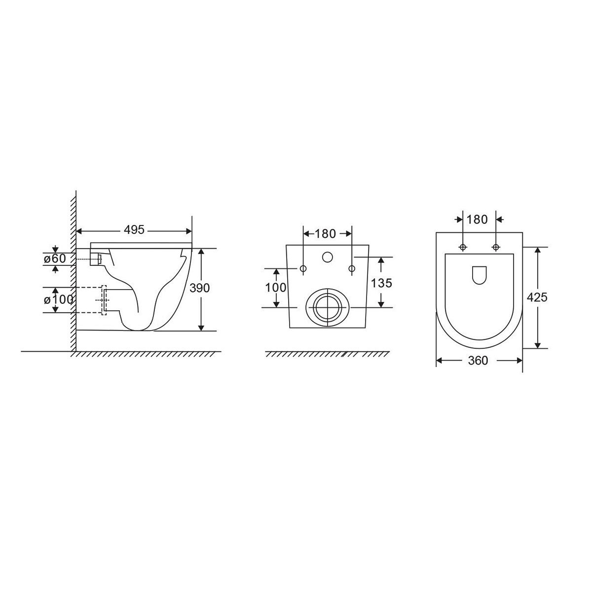 Унитаз подвесной Vincea (Винчея) Bien VT1-51T Tornado, цвет белый, ультратонкое soft-close сиденье